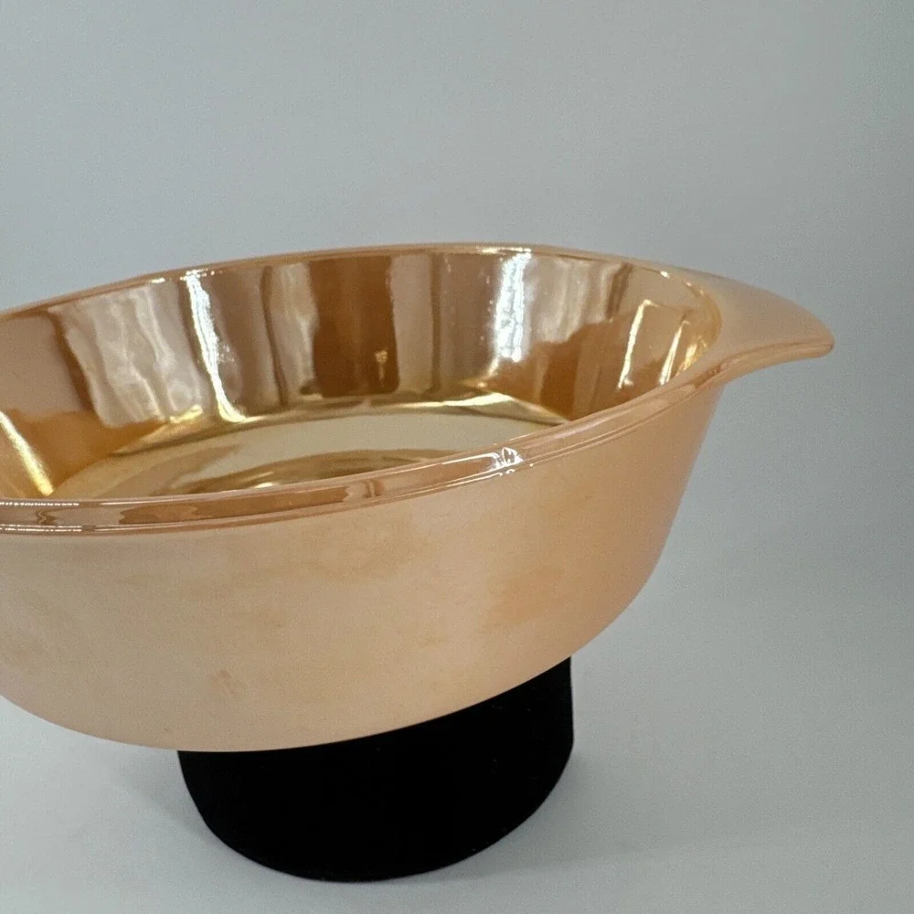 Anchor Hocking Fire King MCM 1.5 QT Casserole Dish 437‎ Gold Peach Luster VTG
